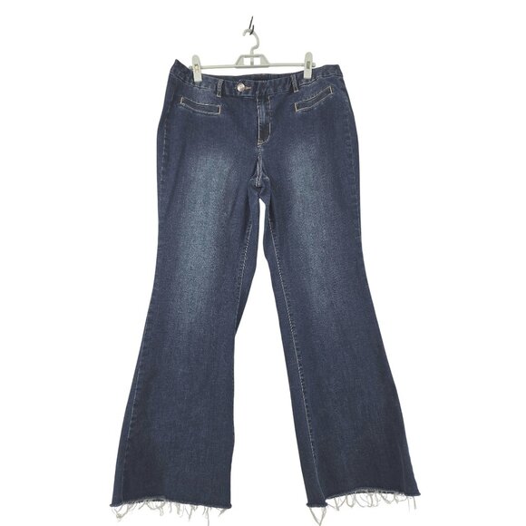 Lane Bryant Women's Flare Fit Jeans with Raw Hem Size 18 - Picture 1 of 8